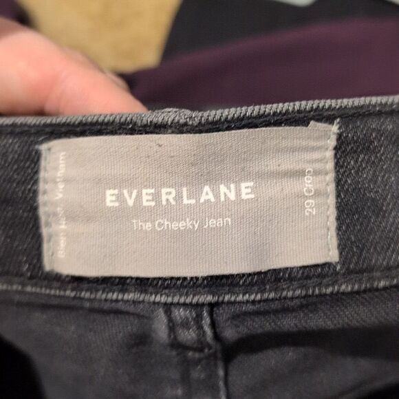 Everlane The Cheeky Jean Black Japanese Denim Cotton Size 29 Crop - Picture 5 of 9